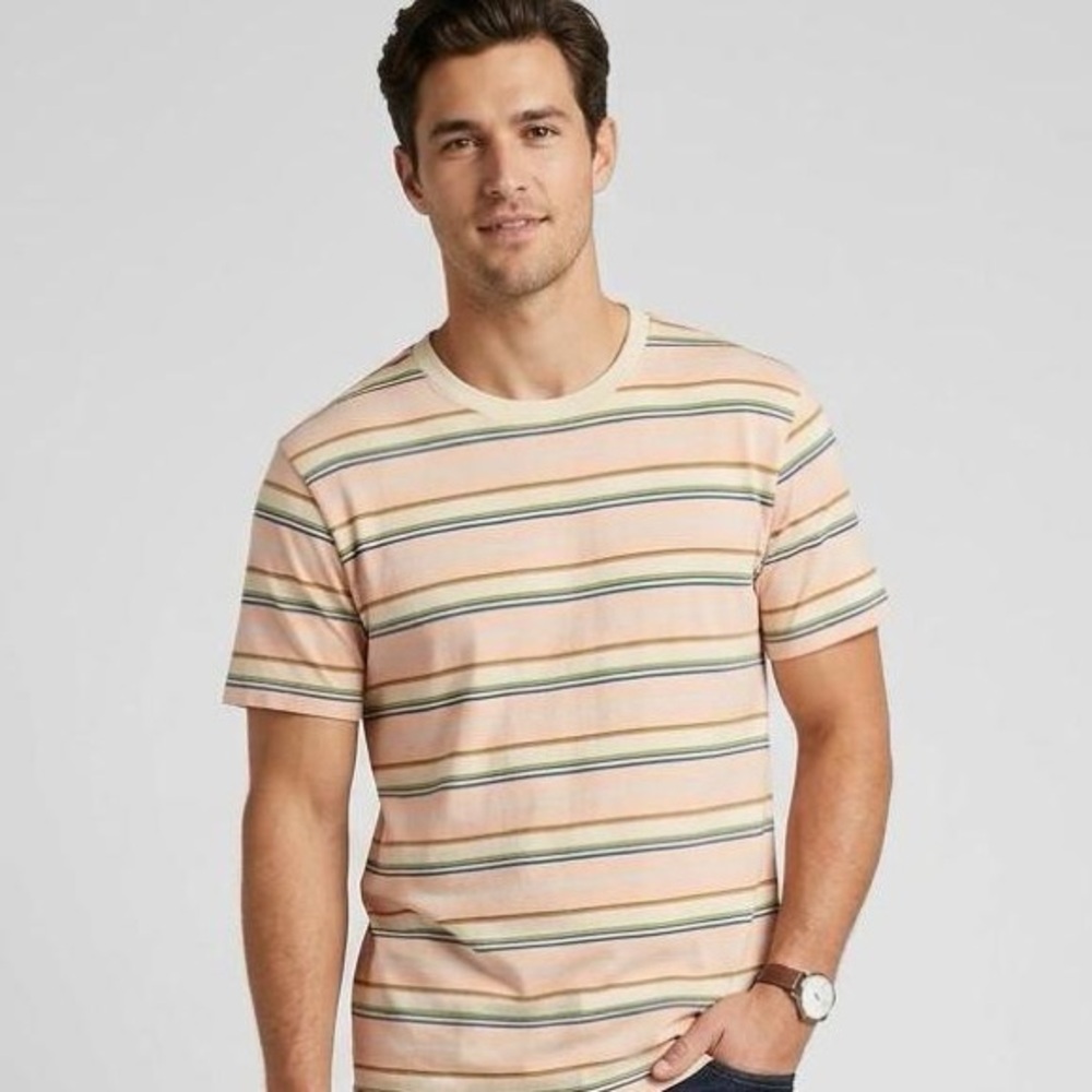 Banks Journal Short Sleeve Striped Organic Cotton Tee
